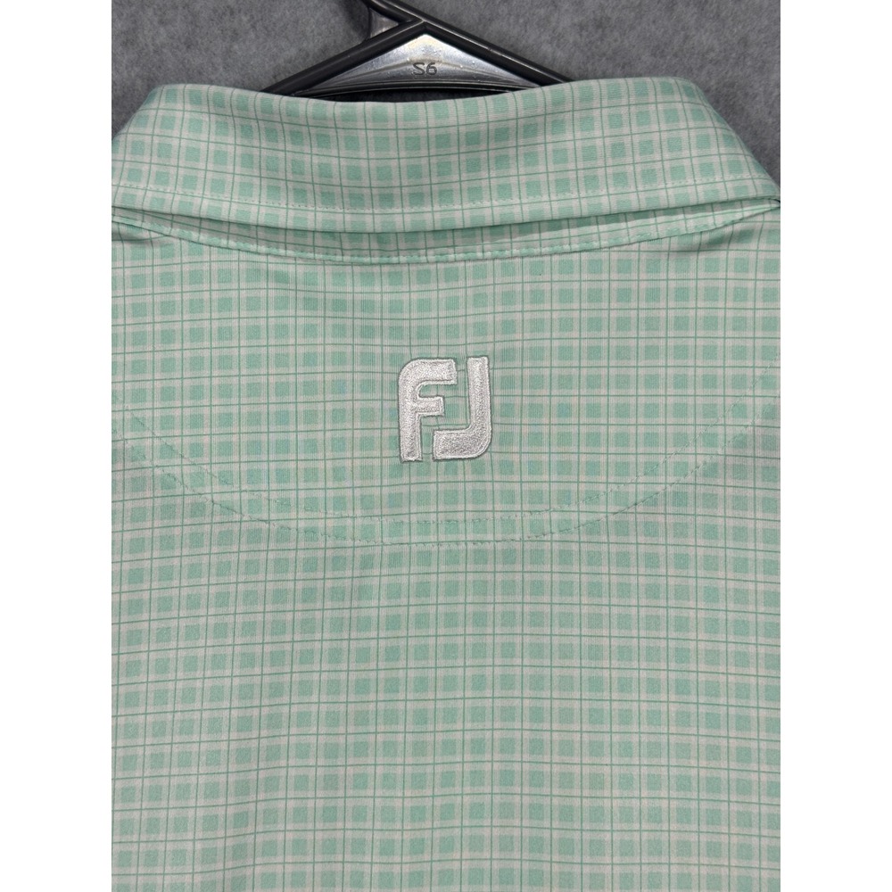 FootJoy Mens XXL Green Grid Short‎ Sleeve Golf Polo Shirt Kapalua Logo FJ XXL - Picture 9 of 10